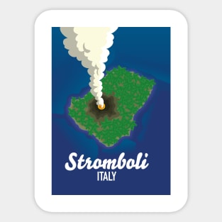 Stromboli Italy travel cartoon map Sticker